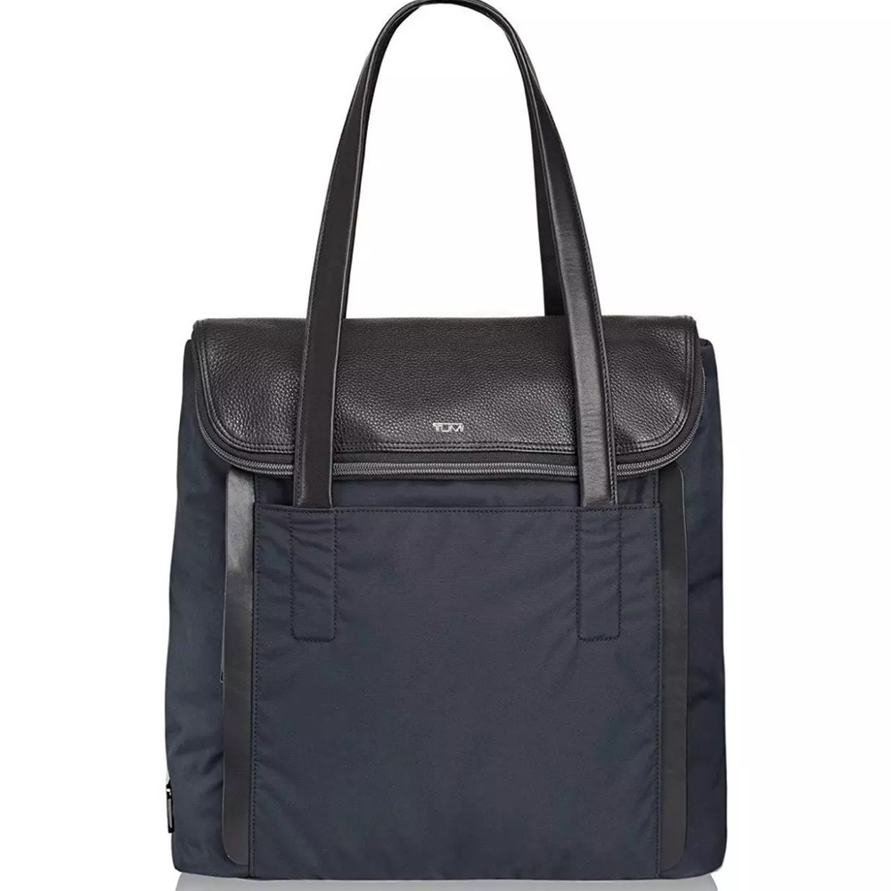 Tumi Haydon Clark Tote Travel Laptop Bag Black with Leather Accents